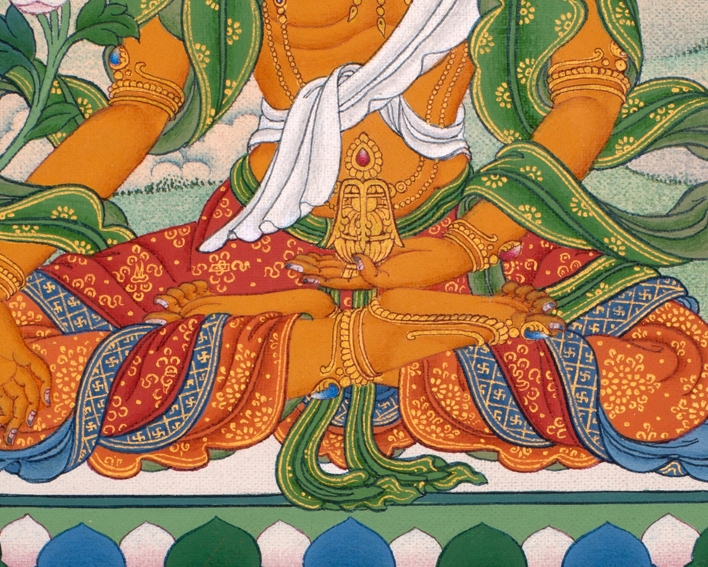 Ksitigarbha Thangka | Tibetan Bodhisattva Art