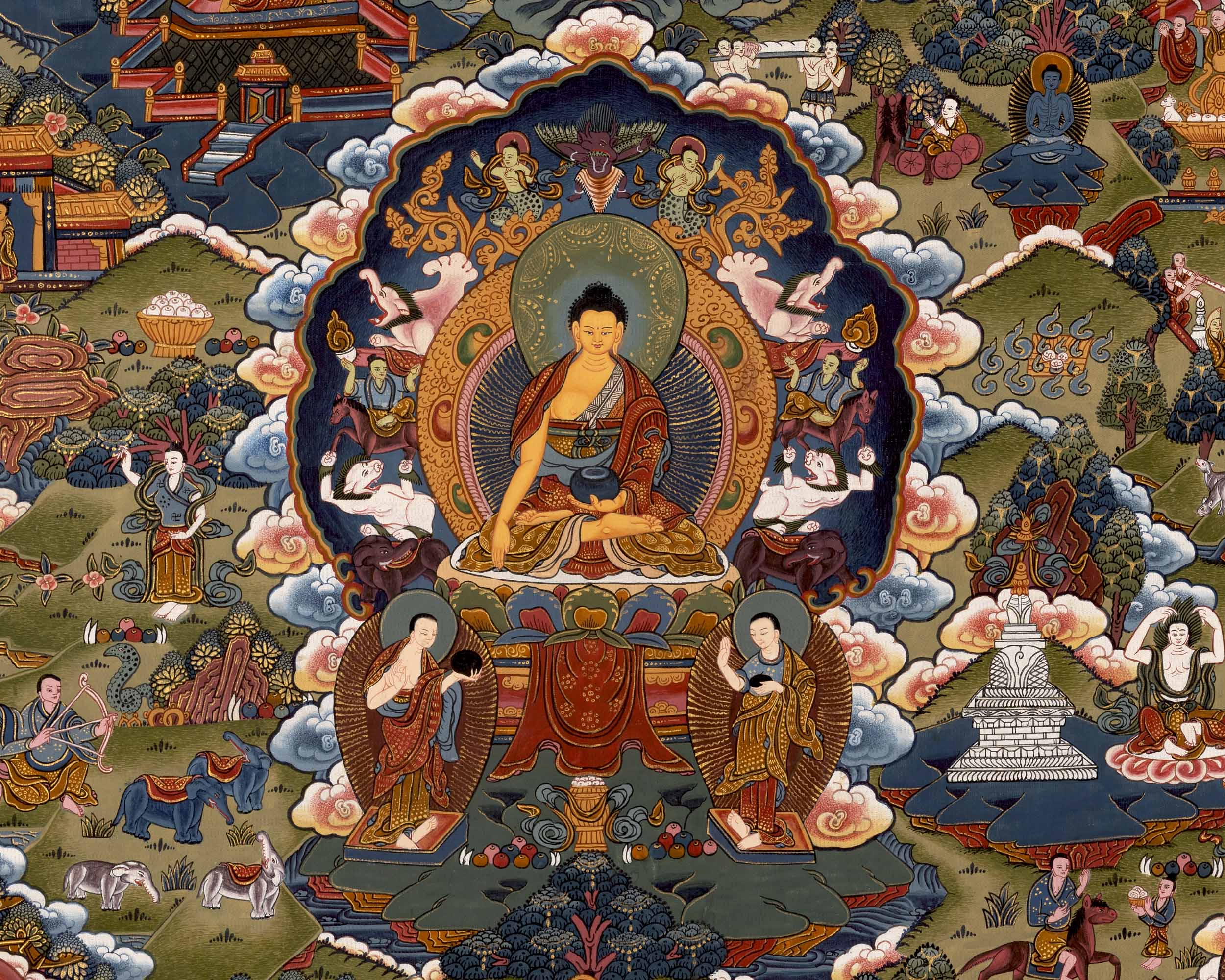 Buddha Life Story Thangka | Wall Decors