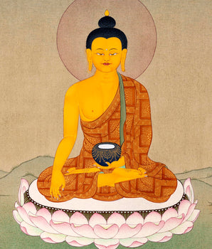 Shakyamuni Buddha Thangka | Classic Peaceful Buddha Thangka | Tibetan Art