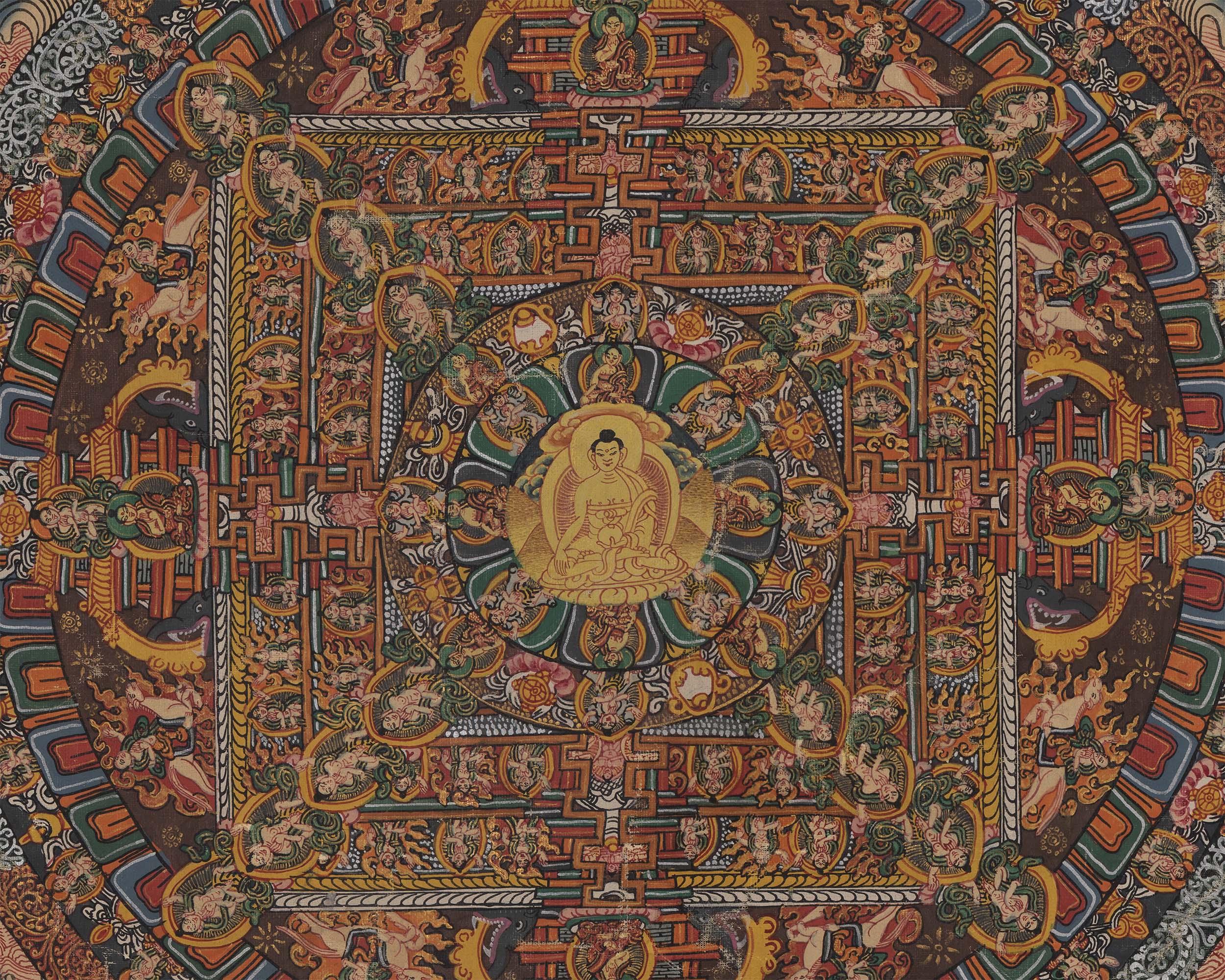 Vintage Shakyamuni Buddha Thangka | Hand-painted Thangka