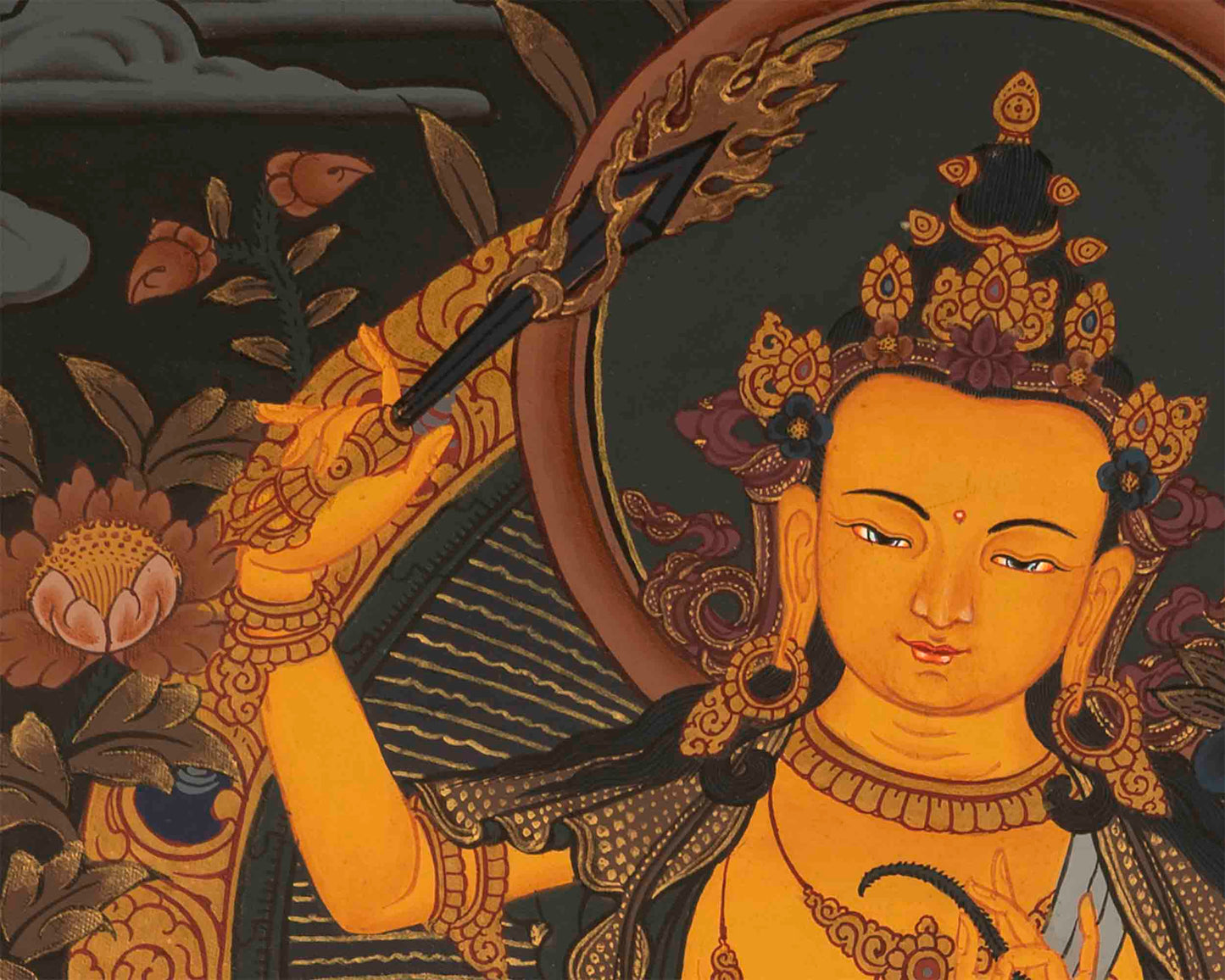 Bodhisattva Manjushree Thangka |  Hand Painted Thangka | Tibetan Art