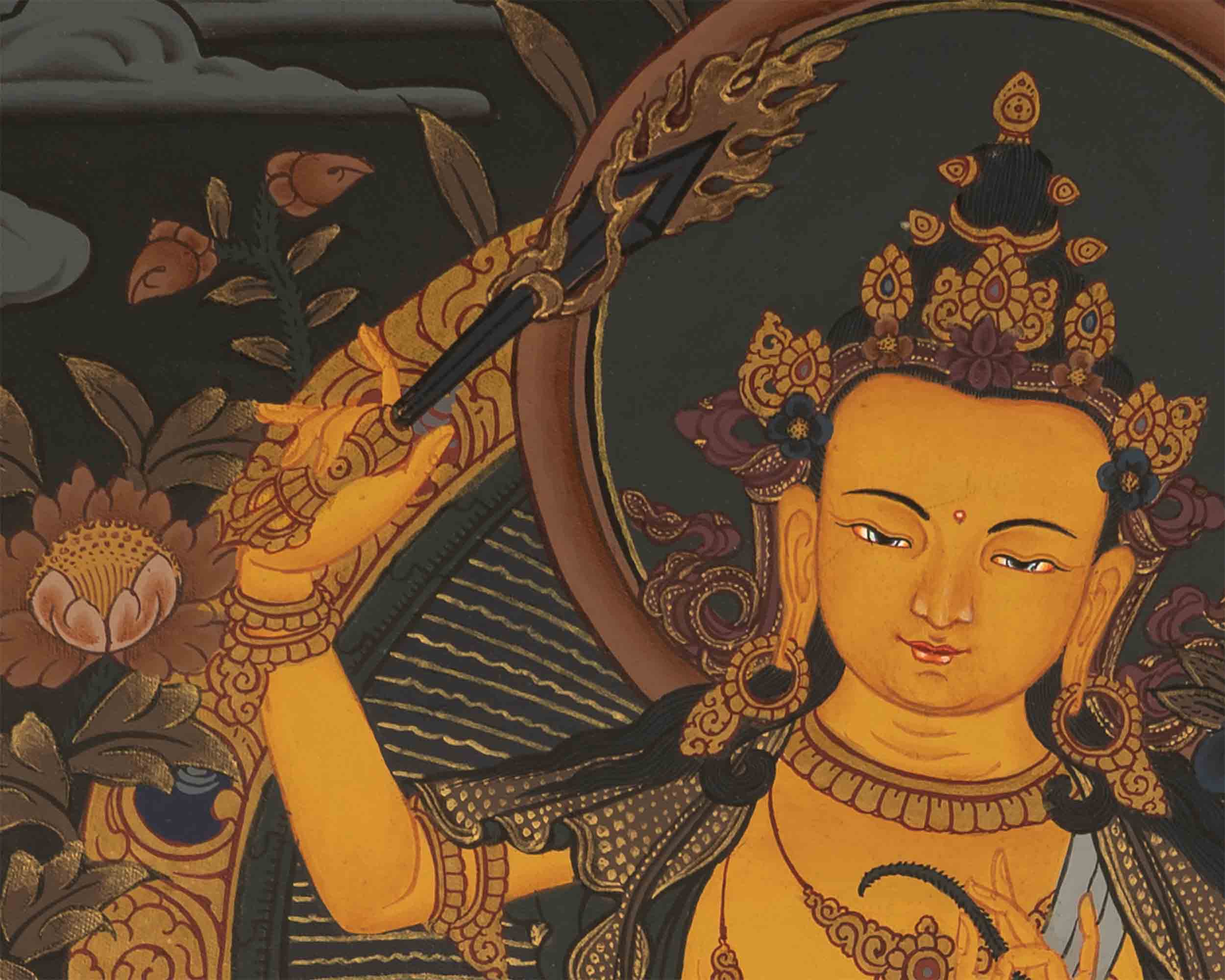 Bodhisattva Manjushree Thangka |  Hand Painted Thangka | Tibetan Art