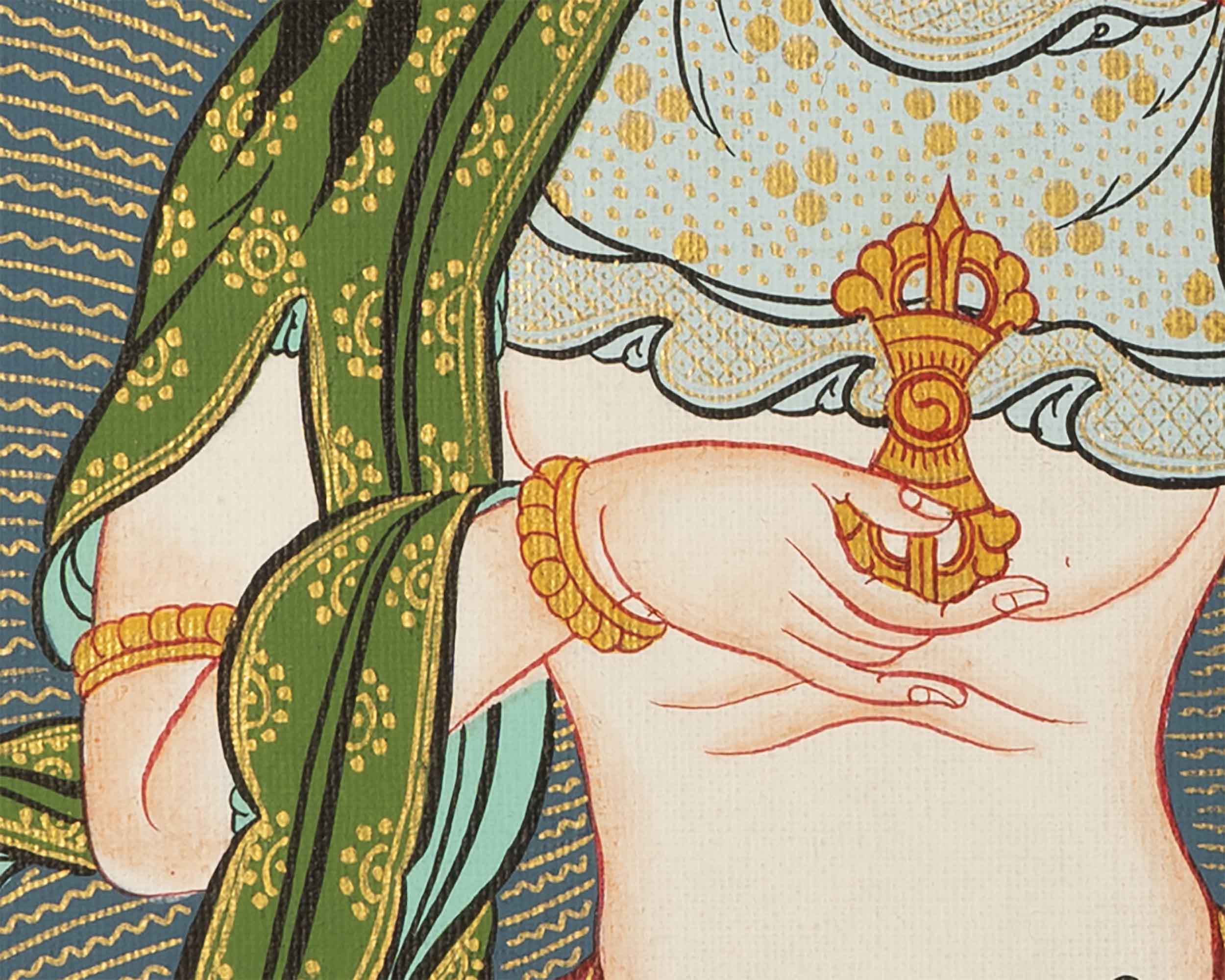 Small Size Vajrasattva Thangka | Buddhist Shrine Room Decor