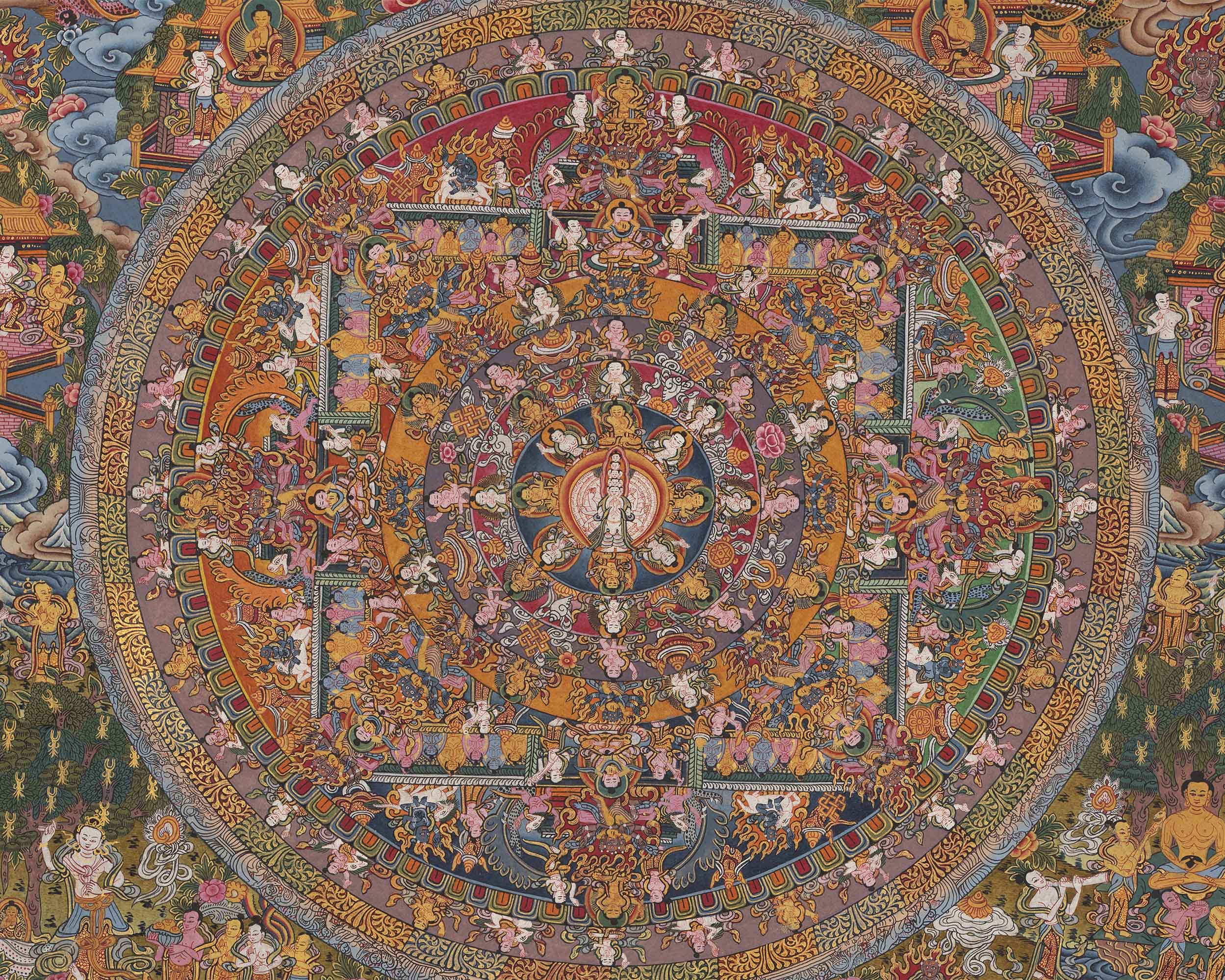Mandala1000 Armed Lokeshvara | Buddhist Wall Hanging Mandala