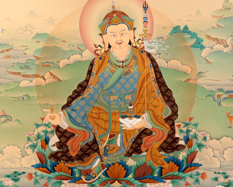 Guru Rinpoche Thangka | Tibetan Buddhist Art | High-quality Giclee Print