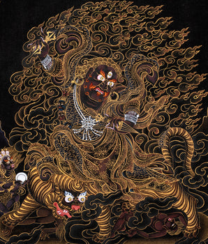 Dorje Drollo Thangka | Black And Gold Thanka | Tibetan Buddhist Deity