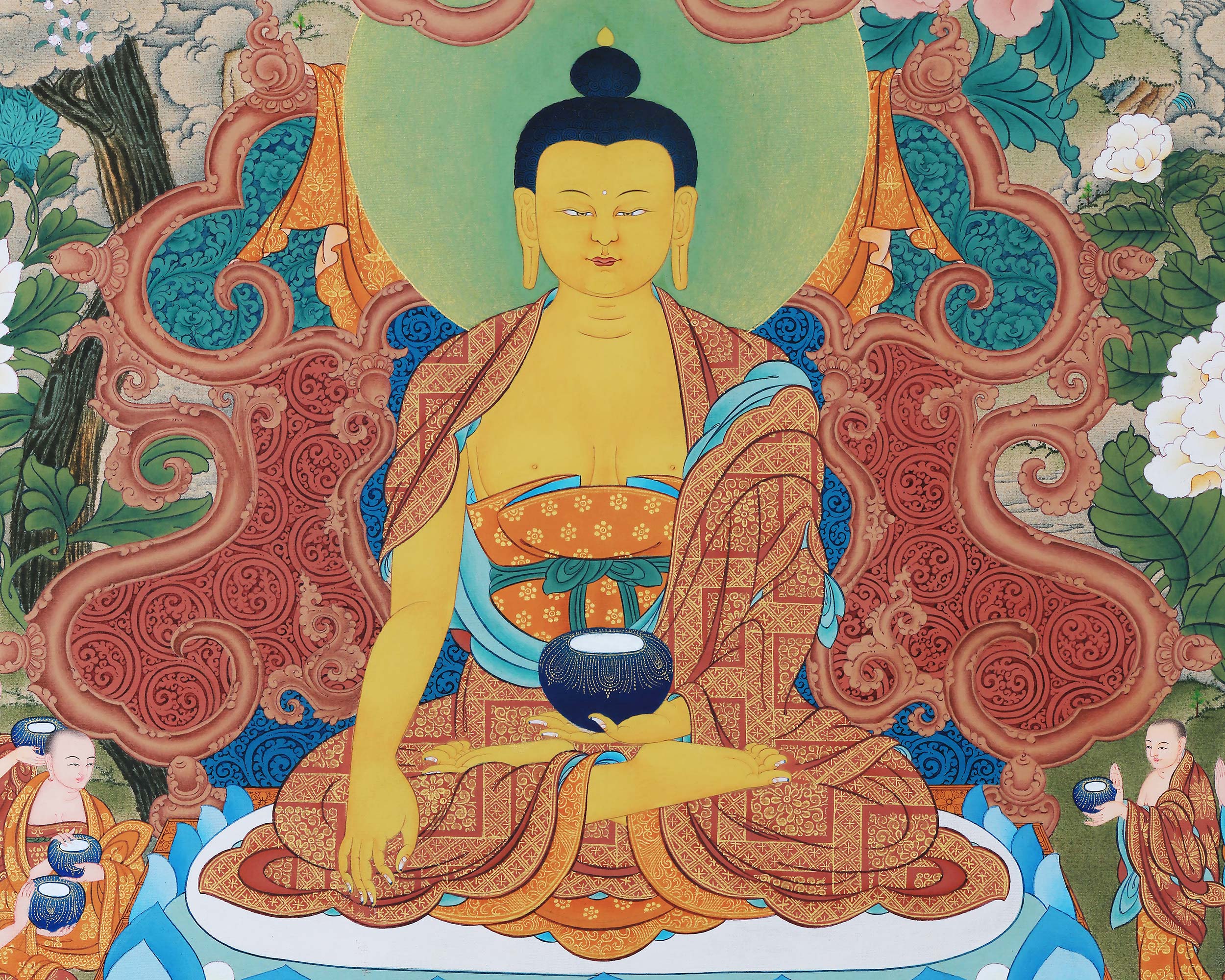 Buddha Shakyamuni Thangka, High Quality Giclee Canvas Print, Digital Print