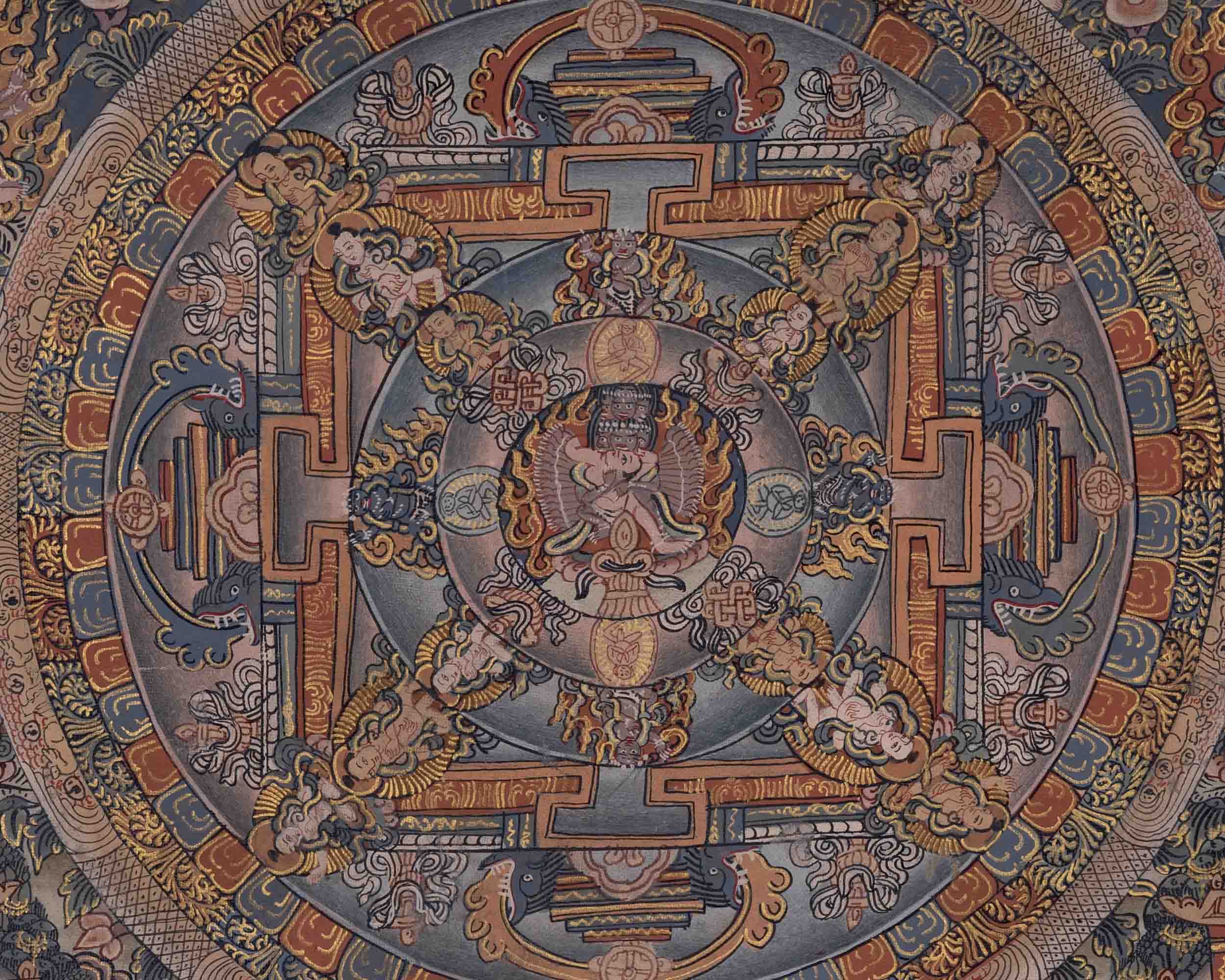 Heruka Mandala Art | Traditional Tibetan Thangka Art | Wall Decors