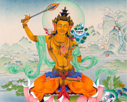 Bodhisattva Manjushri | Buddhist Deity | Digital Thangka Print