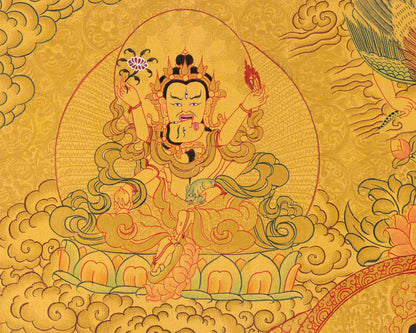 Full 24K Gold Dzambala Thangka | Art Painting