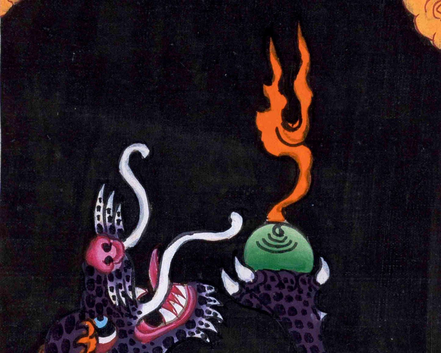 Dragon Painting Thangka | Traditional Tibetan Style