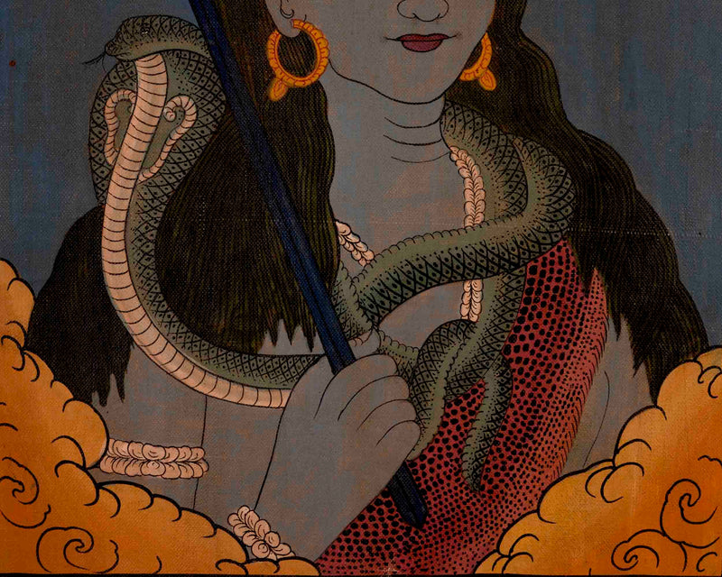 Lord Shiva Thangka | Religious Handpainted Art | Wall Decors