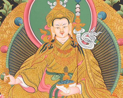 Guru Rinpoche Thangka | Traditional Handpainted Art | Wall Decors