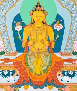 Maitreya Buddha Thangka | Tibetan Buddhist Deity | Himalayan Thangka Paintings