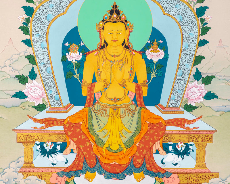 Maitreya Buddha Thangka | Tibetan Buddhist Deity | Himalayan Thangka Paintings