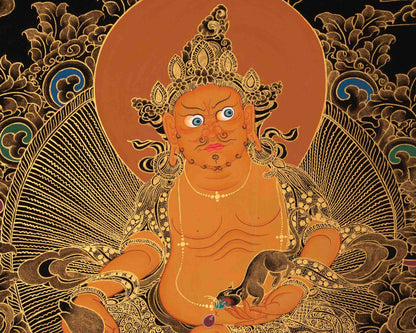 Dzambala Thangka Painting | Deity Of Wealth | Wall Decors