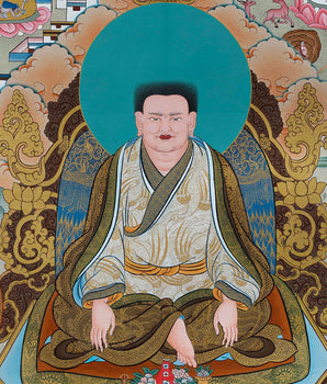 Rare Marpa Milarepa Thangka, Kagyu Lineage Master, Himalayan Vajrayana Buddhist Art