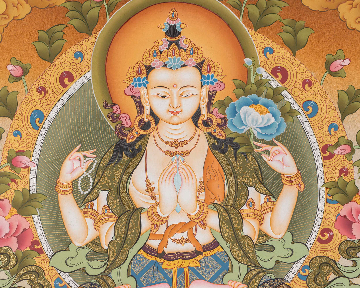 Bodhisattva Avalokiteshvara Tapestry | Chengrezig Thangka