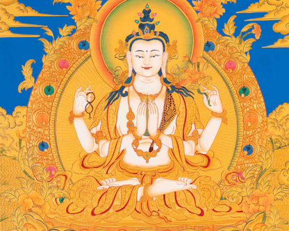 Avalokitesvara Chengrezig Thangka | Bodhisattva of Compassion