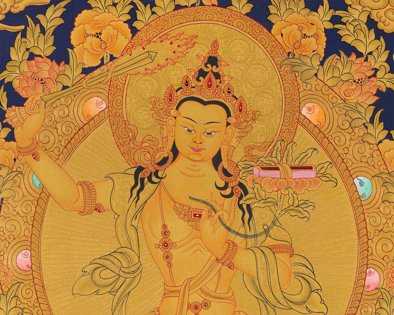 Original Manjushree Thangka | Religious Buddhist Art | Wall Decors