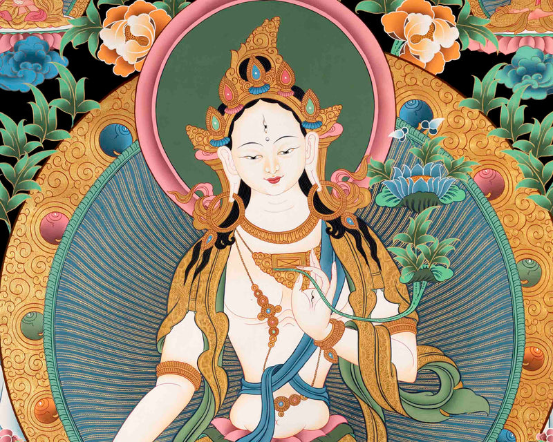 Female White Tara Thangka | Religious Wall Decors