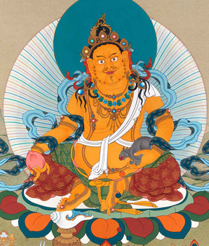 Dzambhala Tibetan Thangka | Traditionally Hand Painted Art