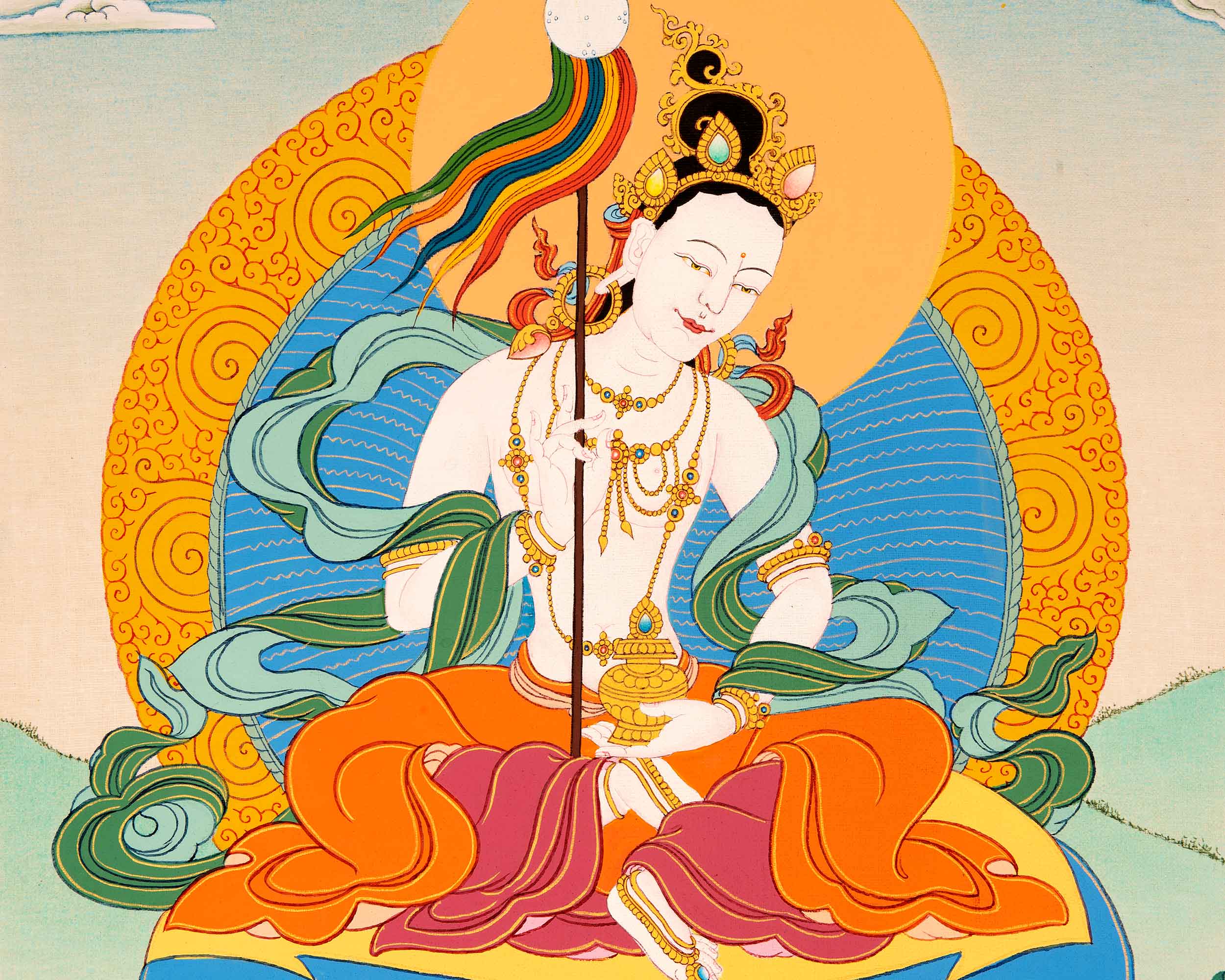 Mandarva Thangka | Traditional Buddhist Dakini Art