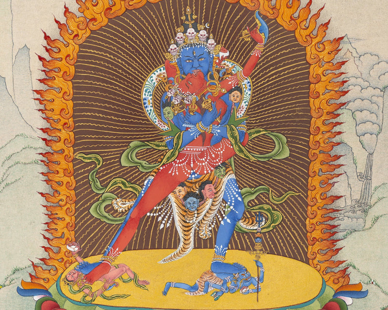 Two Armed Chakrasamvara Thangka | Vajravarahi | Khorlo Demchok |  Meditational Yidam Deity