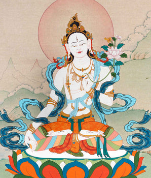 White Tara Thangka | Traditionally Hand Painted Art