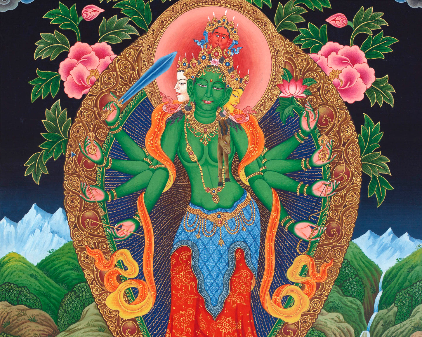 Bodhisattva Lokeshvara Print | Paubha Style Painting | Wall Decors