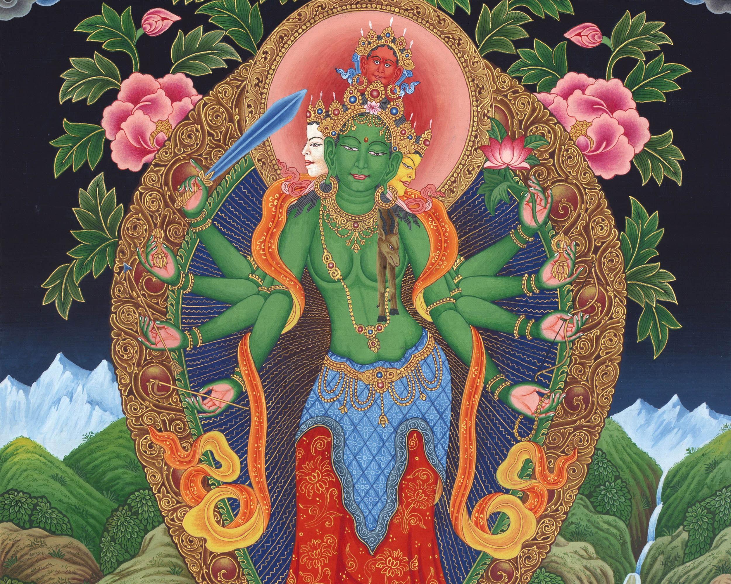 Bodhisattva Lokeshvara Print | Paubha Style Painting | Wall Decors
