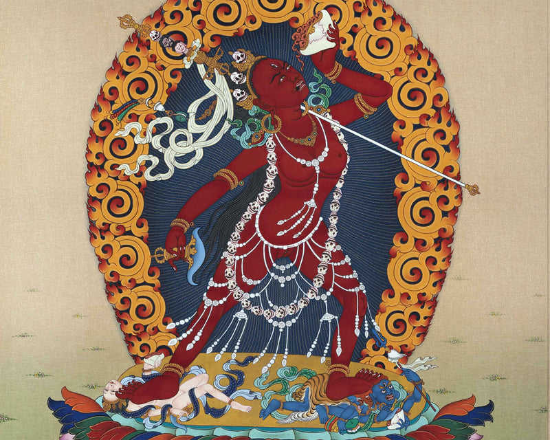 Dakini Vajrayogini Thangka Print | Dancing Dakini | Arts and Collectible