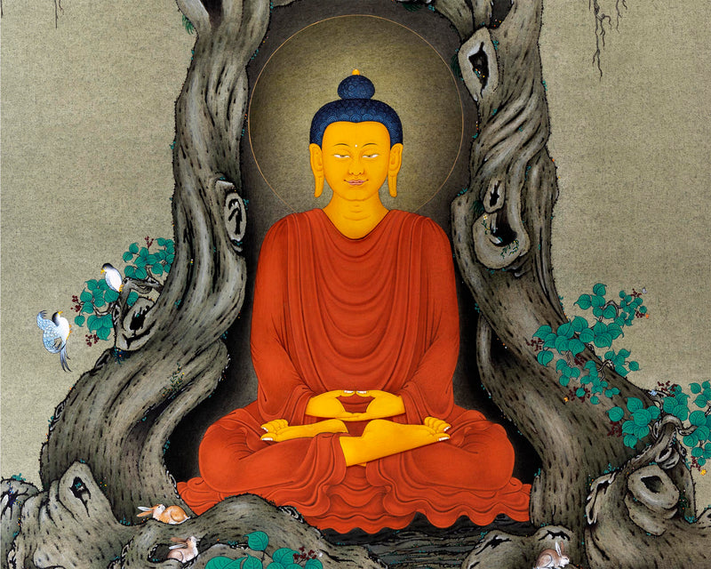 Meditating Shakyamuni |  Happy Buddha Art | Buddhism Thangka