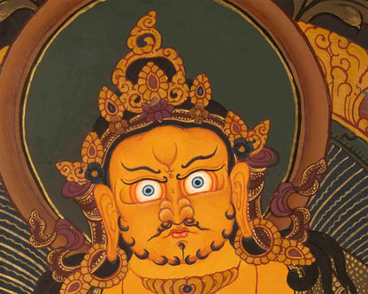 Jhambala Kubera and Manjushri Thangka | HandPainted Buddhist Thangka