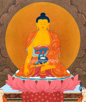 Tibetan Buddha Shakyamuni Painting | Himalayan Art of Gautama Buddha | Traditional Thangka Paiting