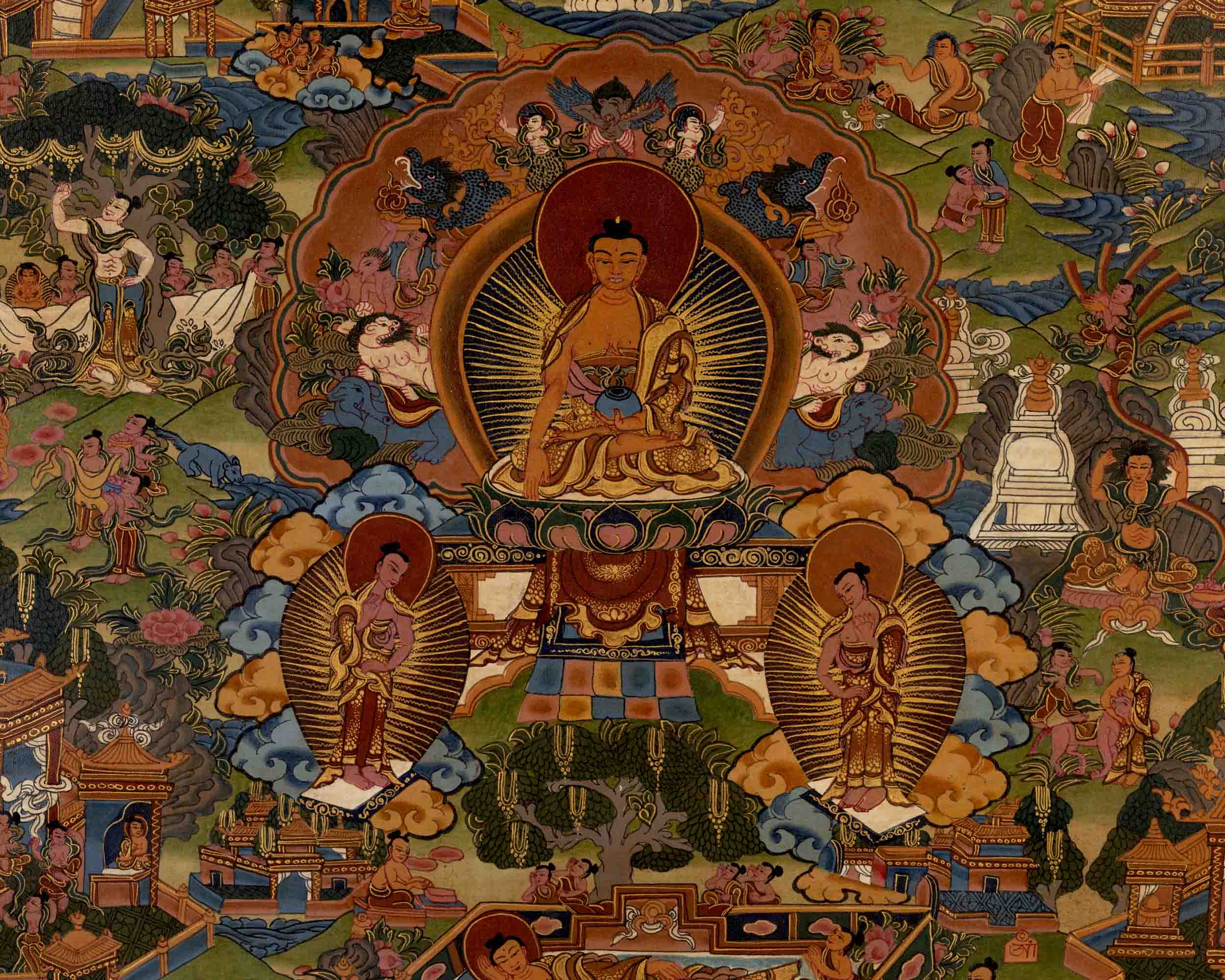 Buddha Life Story | Traditional Tibetan Thangka | Wall Decors