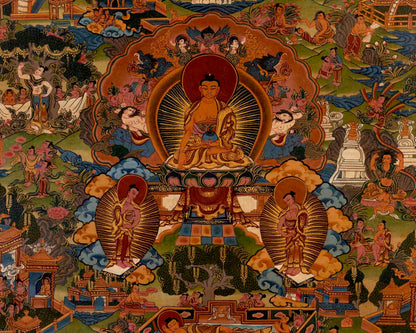 Buddha Life Story | Traditional Tibetan Thangka | Wall Decors