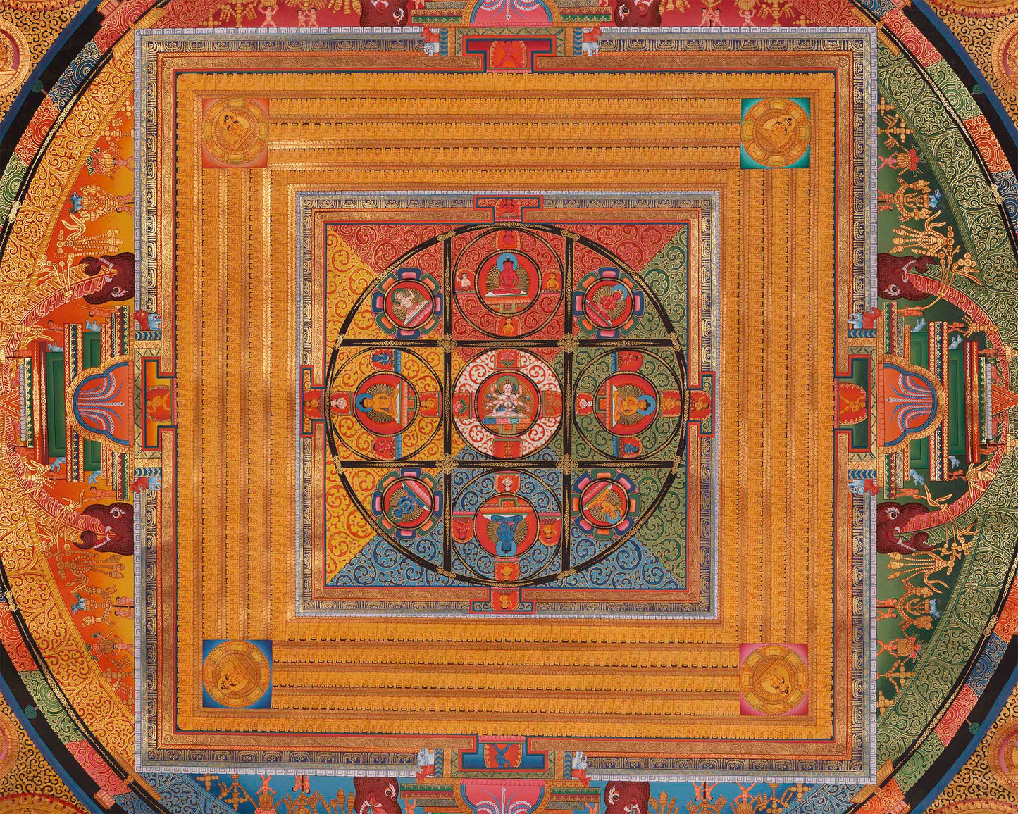 Vairochona Buddha Mandala Thangka Print | Digital Printing