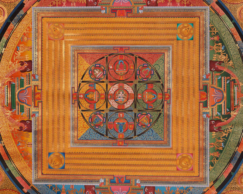Vairochona Buddha Mandala Thangka Print | Digital Printing