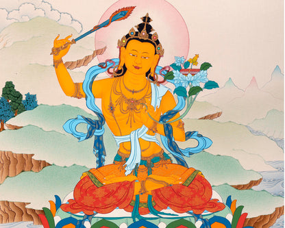 Manjushri Thangka Art | Traditional Karma Gadri Style
