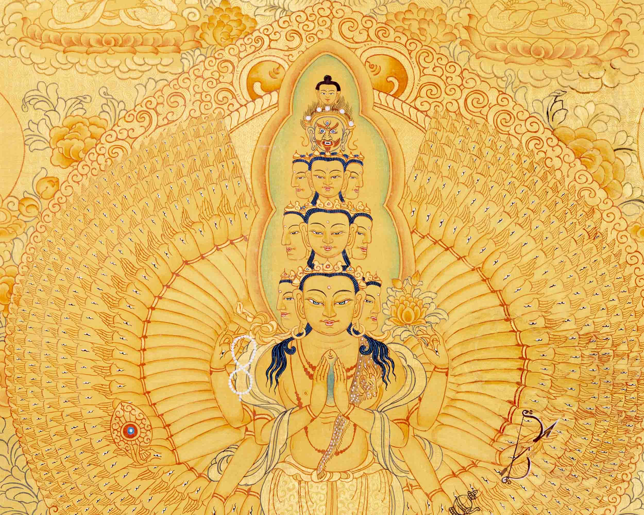 1000 Armed Avalokiteshvara Thangka | Wall Hanging Meditation Art