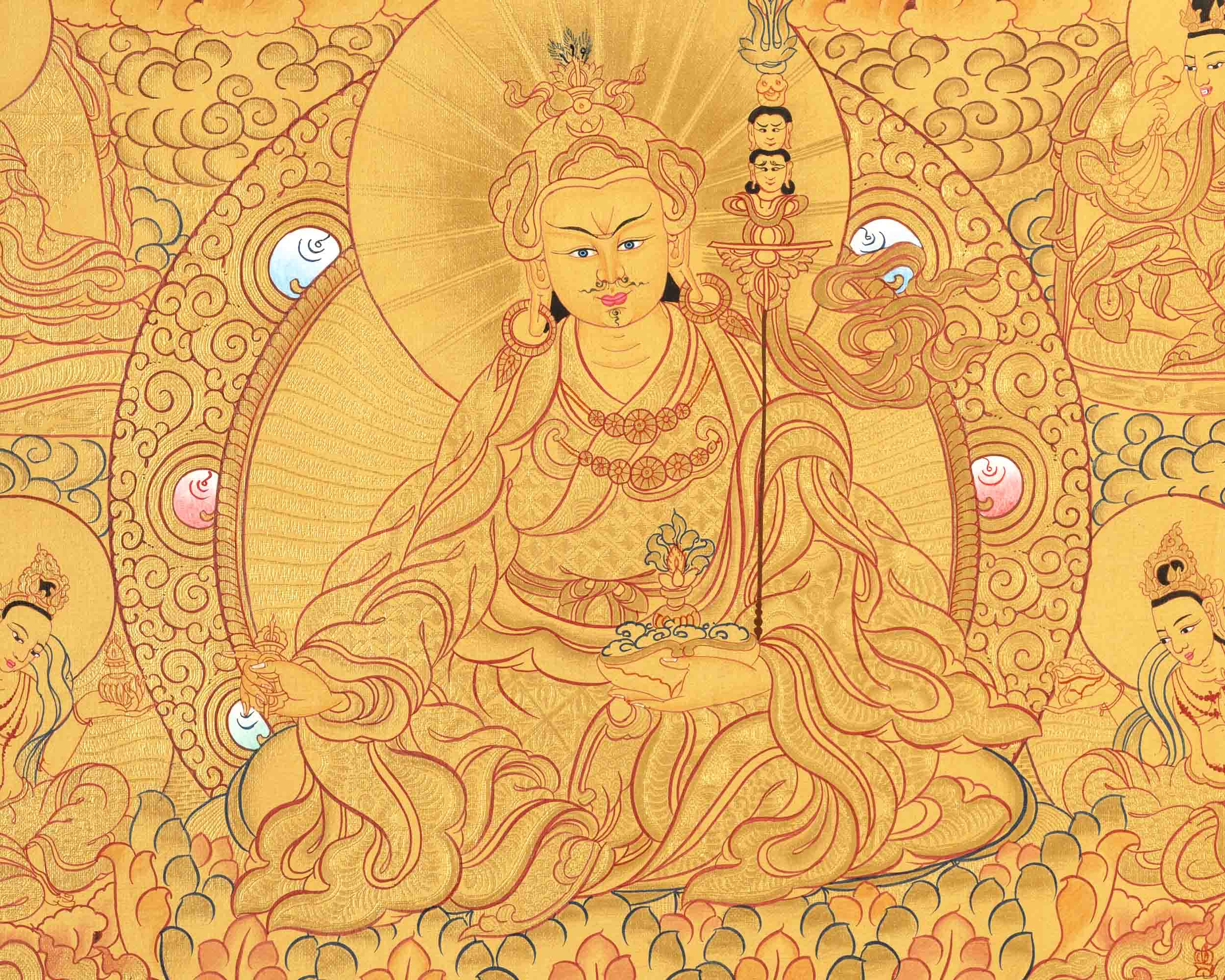 Guru Rinpoche Thangka | Hand Painted Buddhist Art | Wall Decors