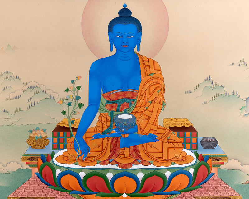 Medicine Buddha Thangka | Thangka Canvas Print