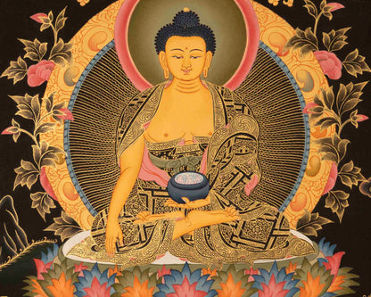 Buddha Shakyamuni Thangka | Buddha Seated in Meditation