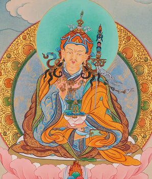 Buddha Guru Rinpoche Thangka Painting | Traditional Tibetan Buddhist Art
