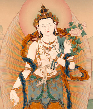 Standing Chenrezig Thangka | Bodhisattva Art Print