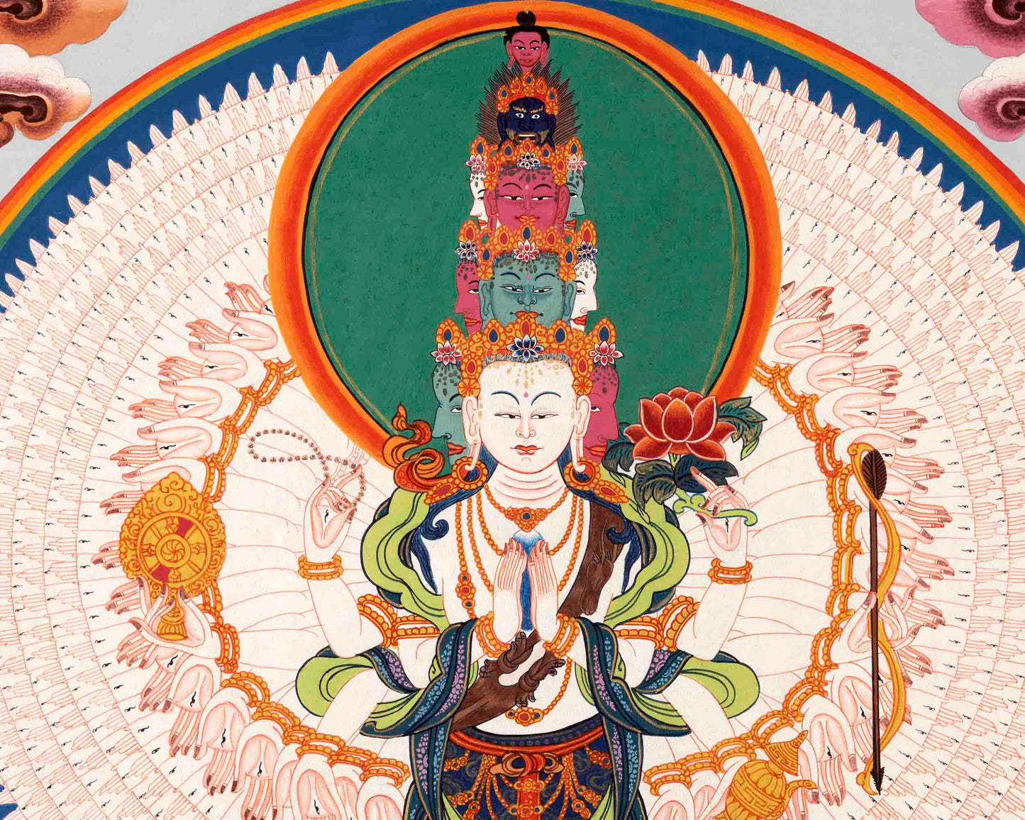 Avalokiteshvara Chenresig Thangka | Tibetan Traditional Painting | Wall Hanging Decors