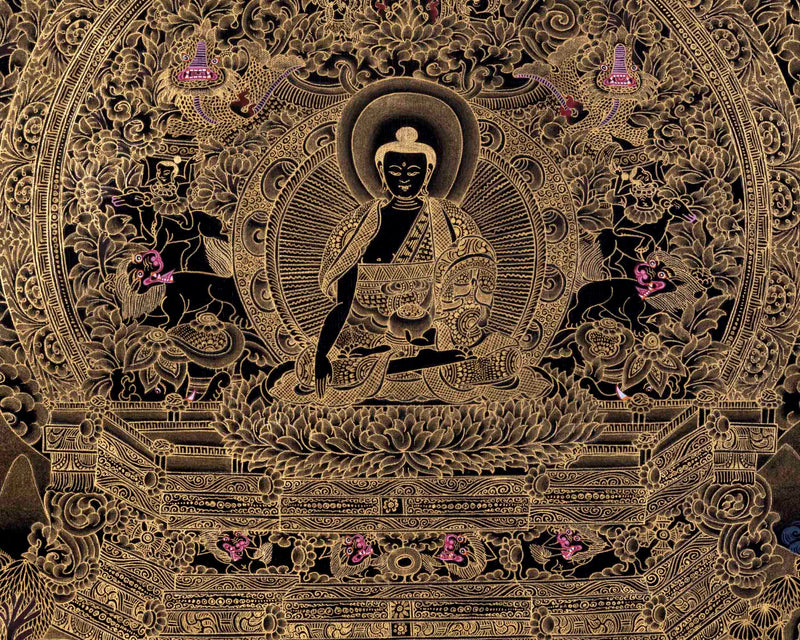 Original Shakyamuni Buddha Thangka | Tibetan Buddhist Religious Painting