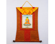 Gautam Buddha Thangka | Tibetan Art | Buddha Thangka with Brocade