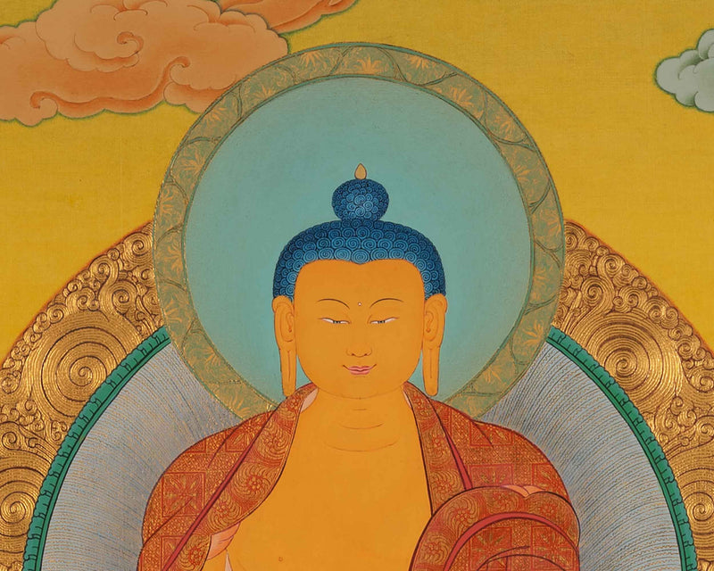 Buddha Gautama Siddhartha Thangka Painting |  Traditional Tibetan Bodhisattva Art